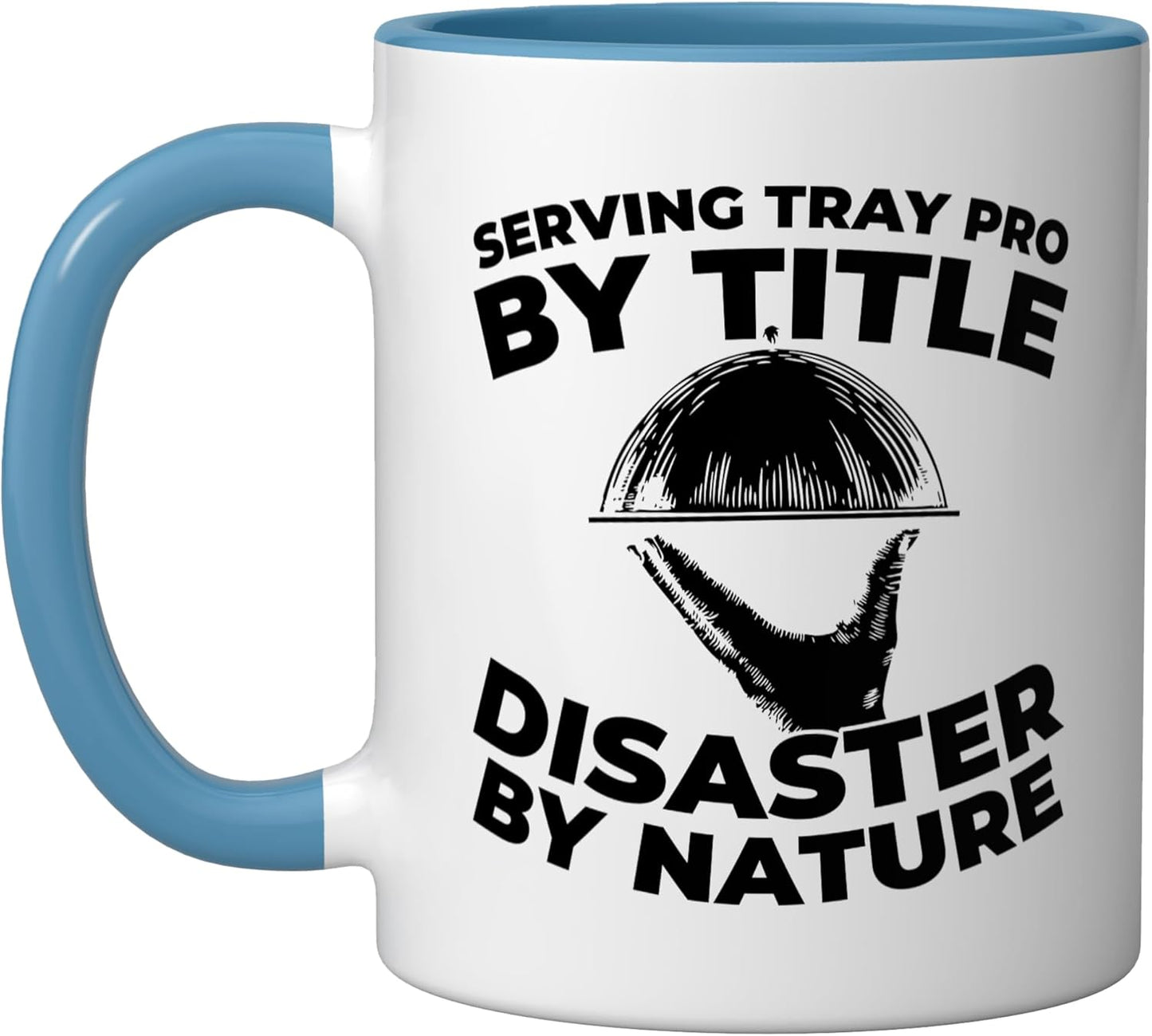 Taza Cerámica para Mesero Azul/Blanco