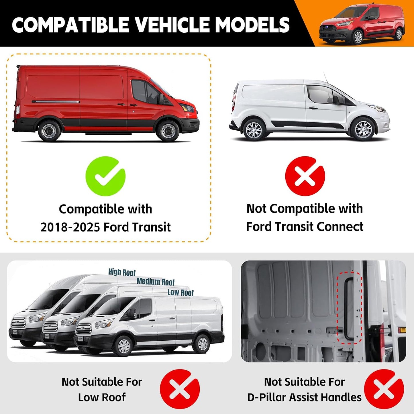 Correas retráctiles comp Ford Transit 2024-2025