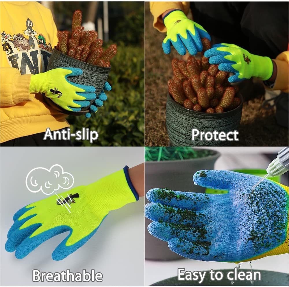 3 Pzas Guantes Jardinería Niños