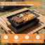 Plancha acero carbono 24pulg doble quemador mango madera