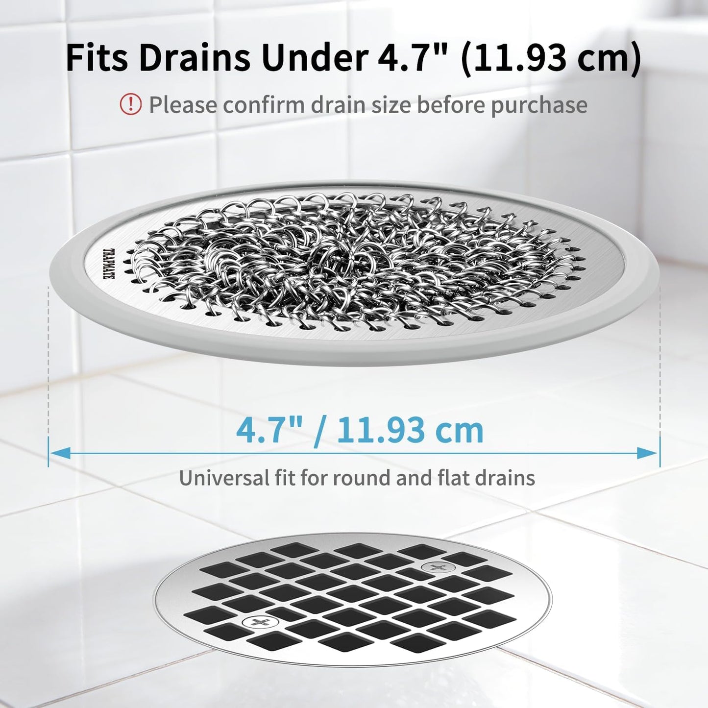 Recogedor pelo drenaje ducha tapón acero inox