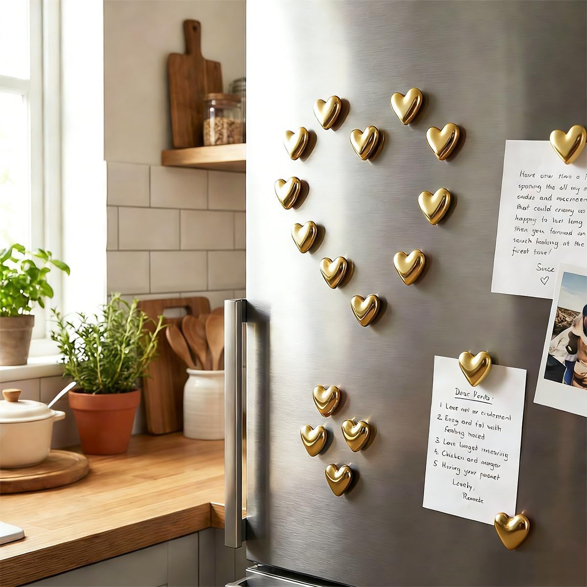 Juego de 28 imanes decorativos para nevera con diseño de corazón de amor
