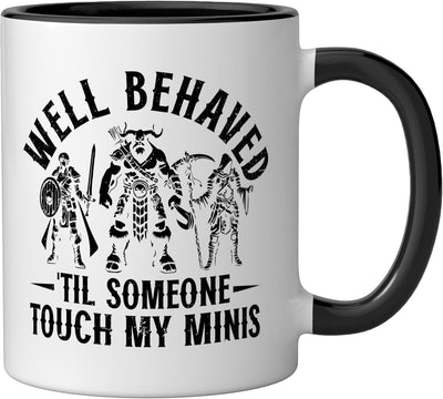 Taza Cerámica Miniatura Pintura Negra/Blanca