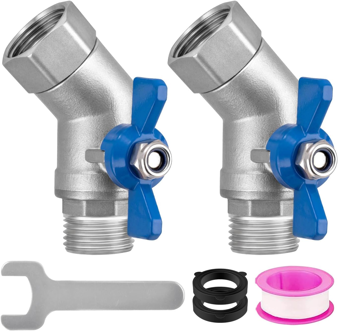 Conector codo manguera acero inox 3/4pulg GHT 45grados