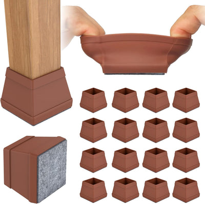 Protectores cuadrados patas silla silicona y fieltro 1