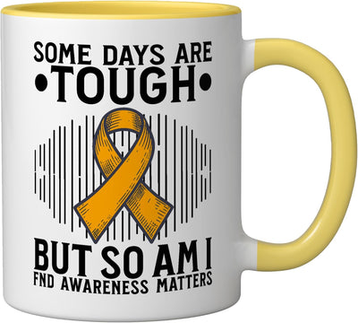 Taza Cerámica Consciente de Trastorno Neurológico Amarillo/Blanco