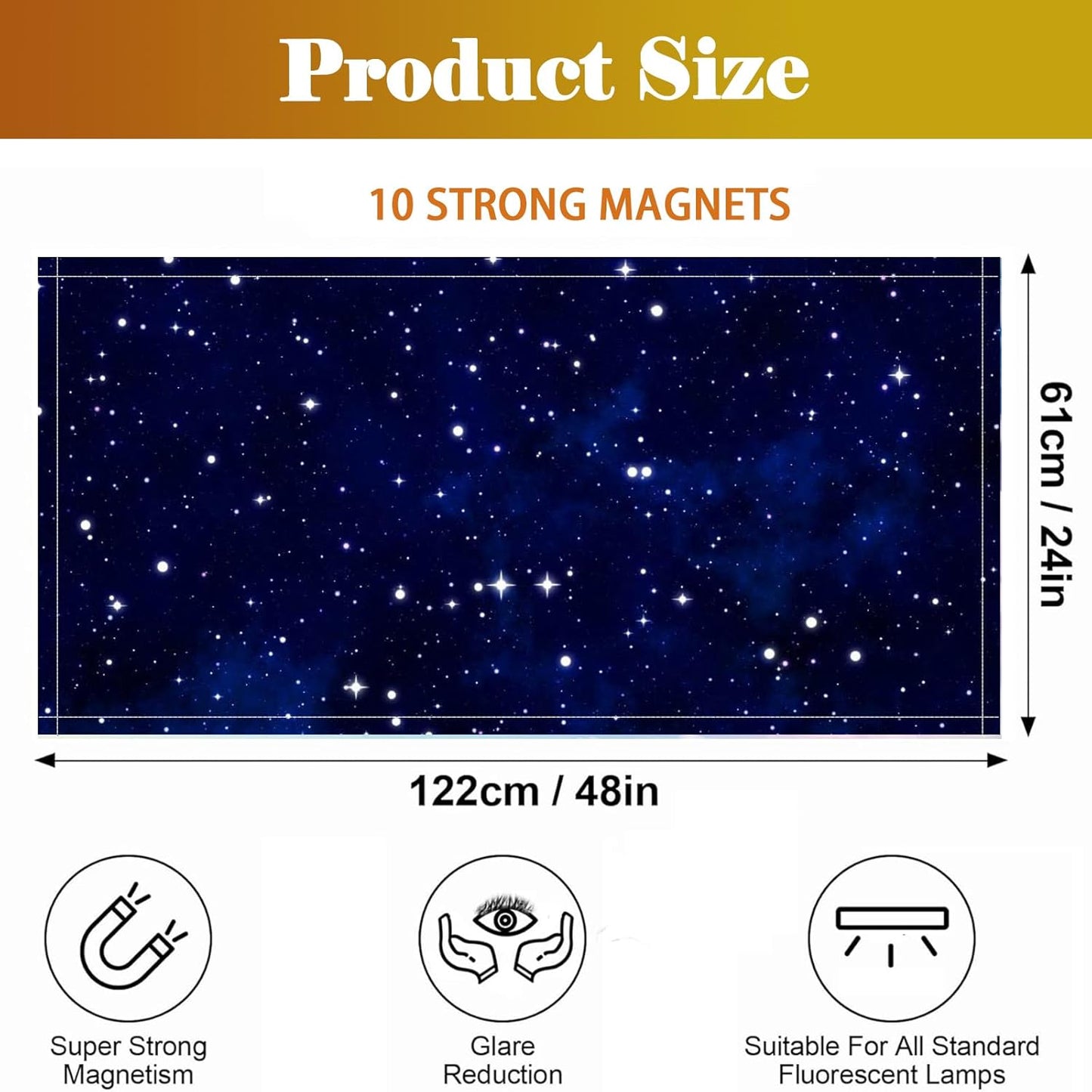 Panel techo magnético iluminación oficina 2x4pies estrellas