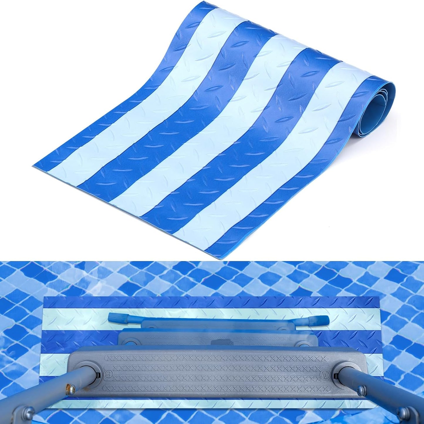 Tapete antideslizante piscina 24x9pulg rayas