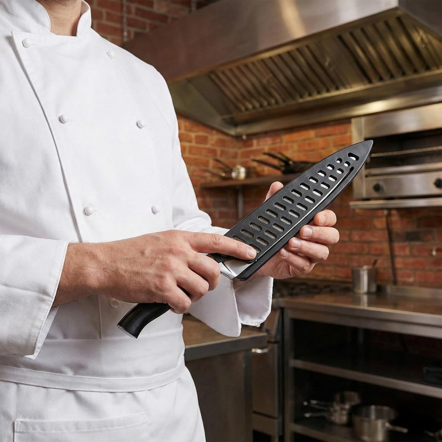 Set 8 fundas cuchillos cocina negras para pelar y tallar