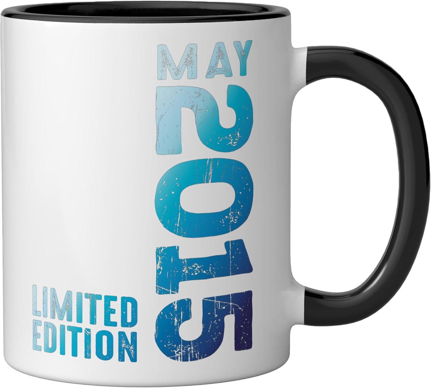 Taza de cerámica vintage 2015 negra/blanca