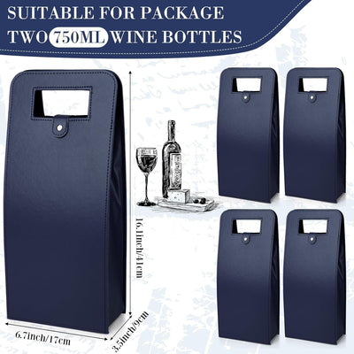 10 Bolsas Cuero para Botellas de Vino y Champán Azul