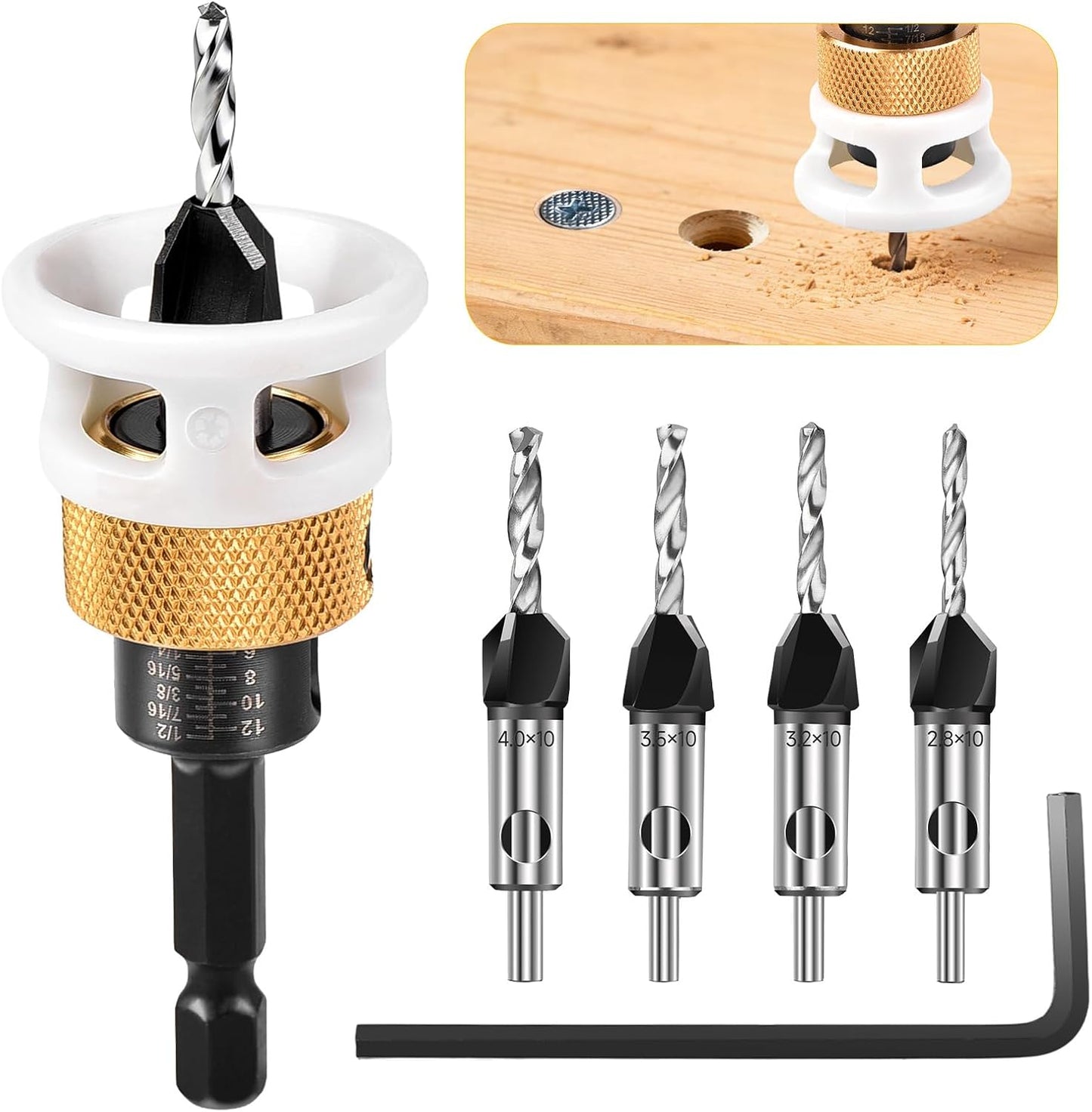 Set 4 Brocas Avellanadoras Carburo Madera