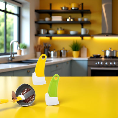 2 Raspadores Silicona Verde Amarillo Antiadherente Cocina