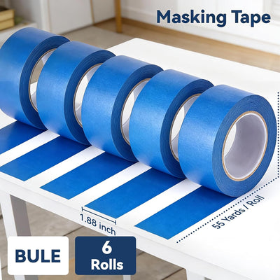 Cinta pintor 2pulg azul 6 rollos 55yd