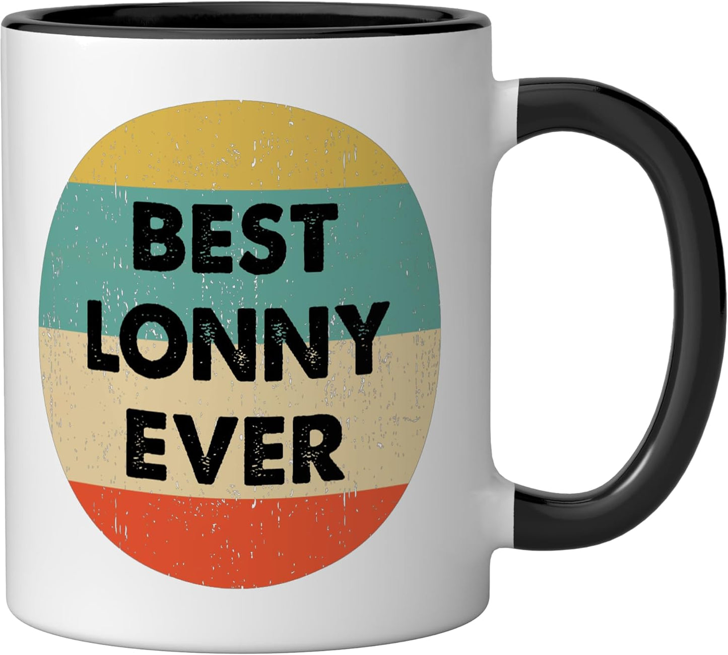 Taza de cerámica Lonny Name color negro y blanco