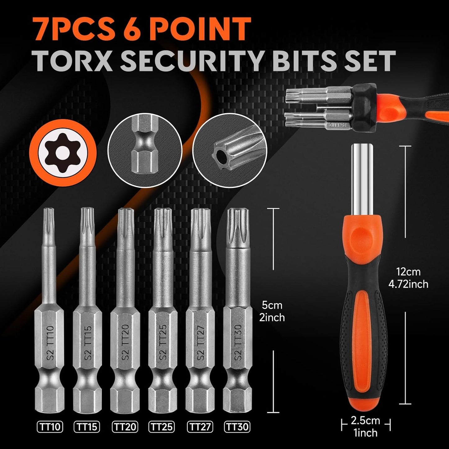 Destornillador múltiple 7 pzas con puntas Torx y magnéticas