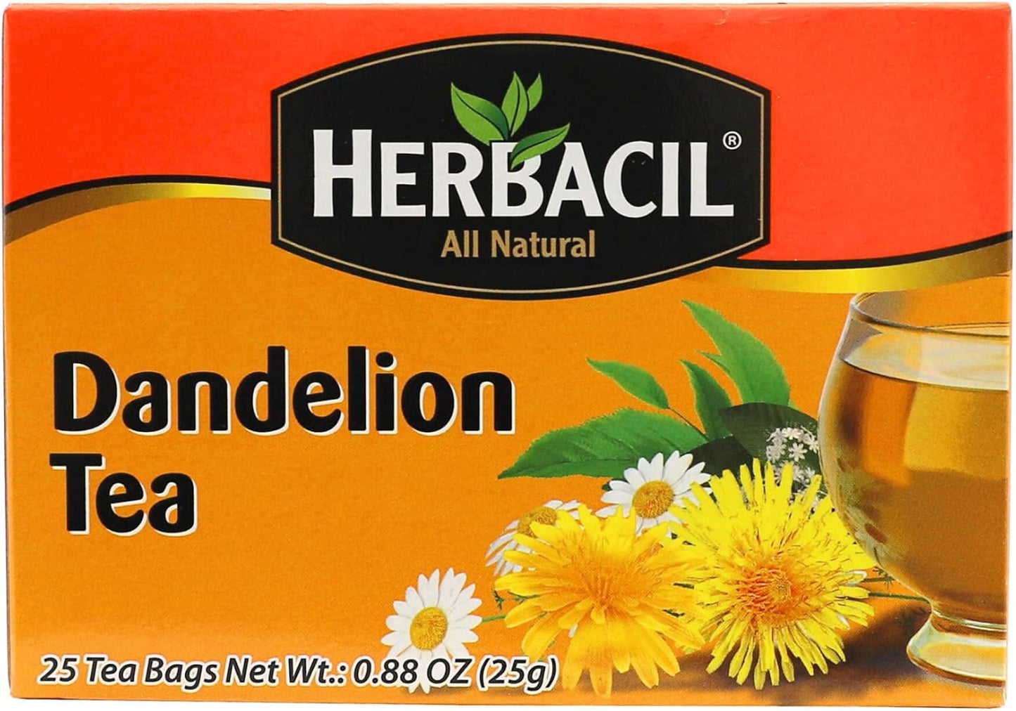 Mezcla de hierbas de diente de león, manzanilla y té verde, paquete de 6 (150 bolsas)