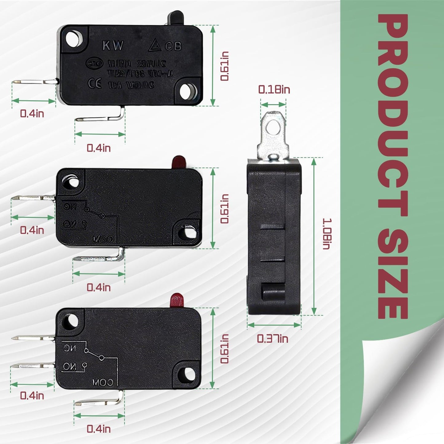 Interruptor de puerta para microondas Whirlpool SZM-V16-FC-61 62 63