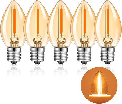 Bombilla LED C7 E12 ámbar 2200K estilo Edison decorativa