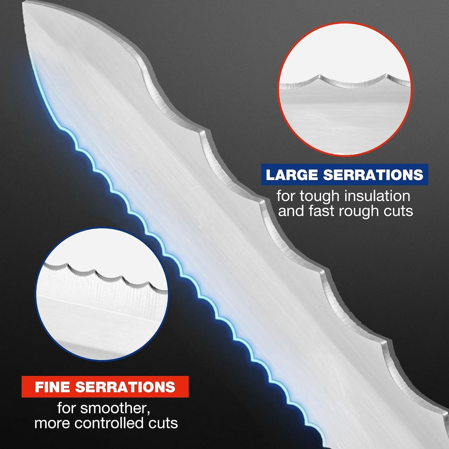 Cuchillo térmico acero inox 11pulg doble filo