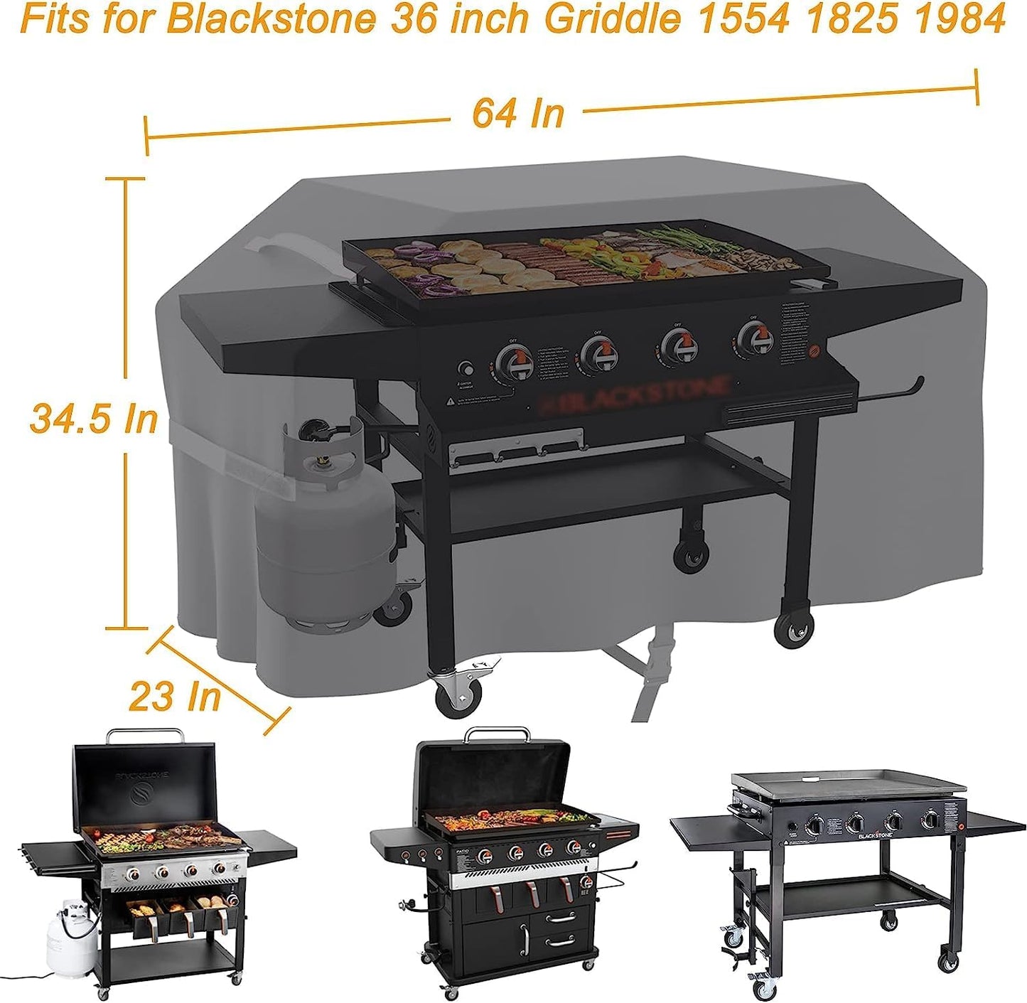Cubierta plancha parrilla Blackstone 36pulg resistente agua