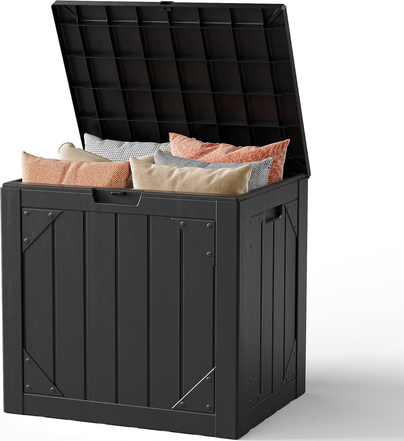 Caja almacenamiento exterior impermeable 31gal con cerradura negro