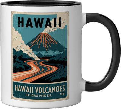 Taza de cerámica retro Hawaii Volcanoes National Park
