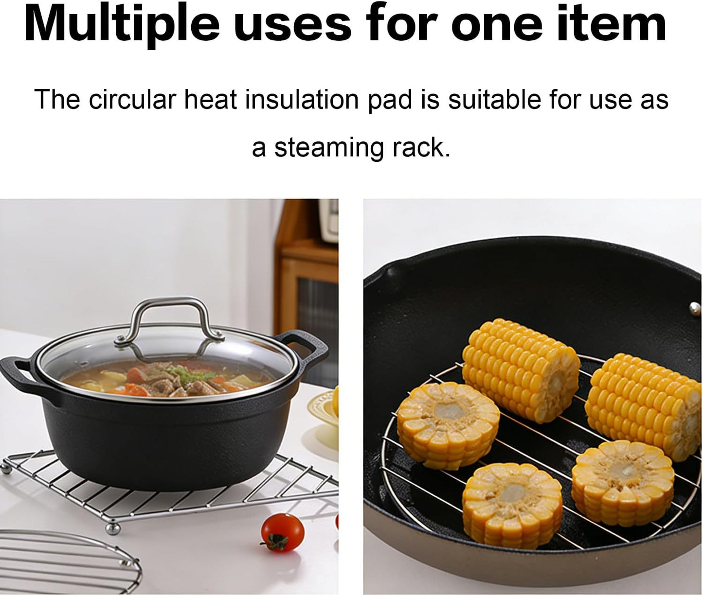 Juego de 3 trípodes de acero inoxidable resistente al calor