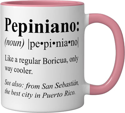 Taza Cerámica San Sebastián Boricua Rosa/Blanca