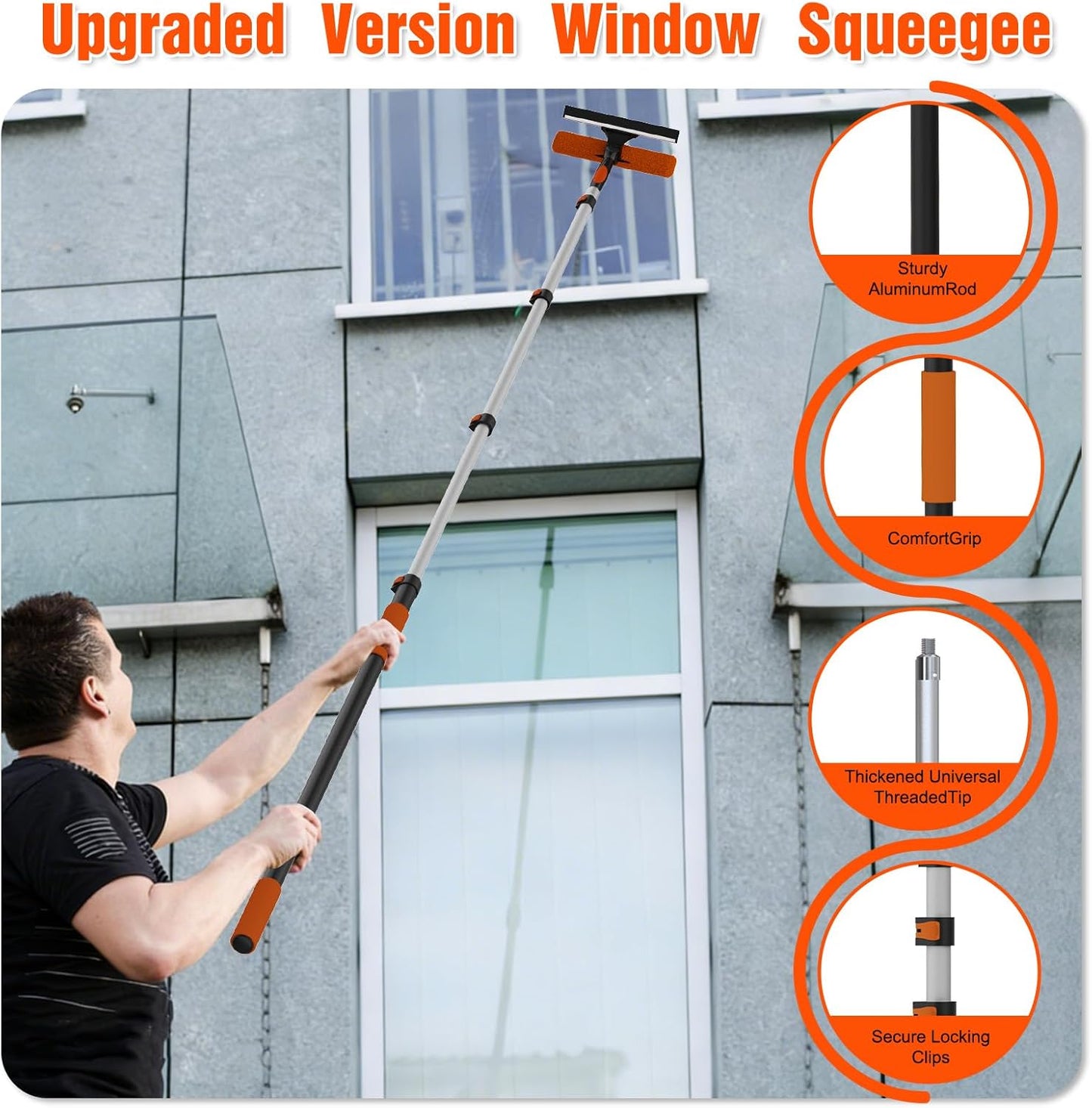 Kit escobilla ventana poste 5-20pies cabezal giratorio