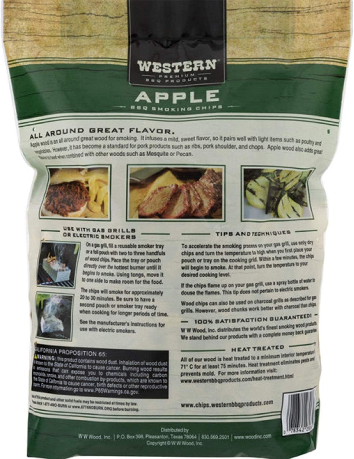 Paquete virutas madera ahumar 3 sabor manzana hickory cereza