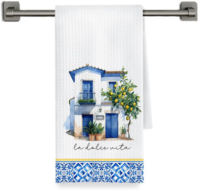 Toallas cocina rústicas mediterráneas limón 16x