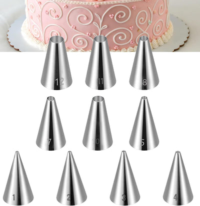 Puntas de tubería redondas de acero inoxidable para decorar pasteles y glaseado