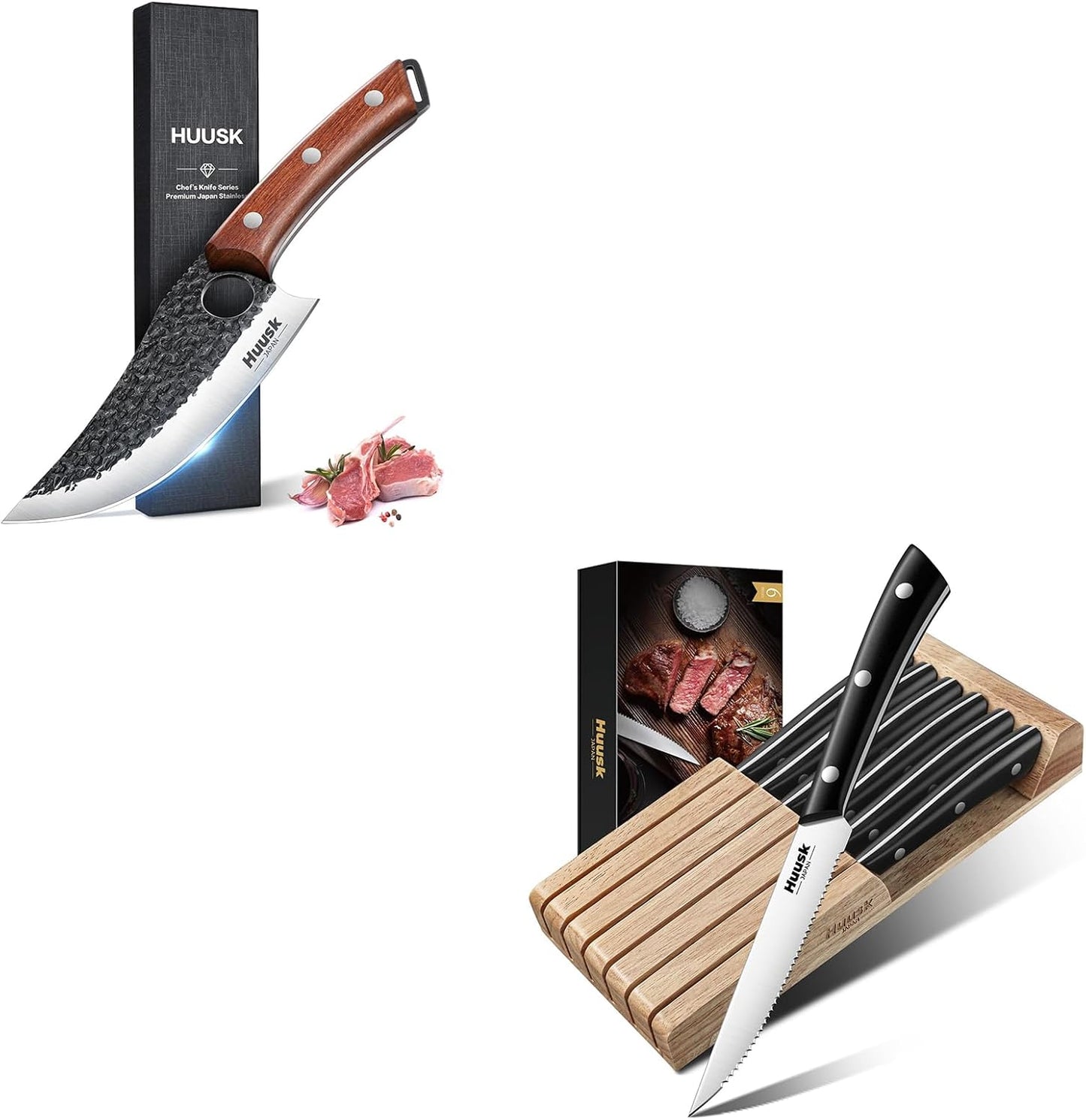 Set 6 Cuchillos de Carne con Bloque Huusk