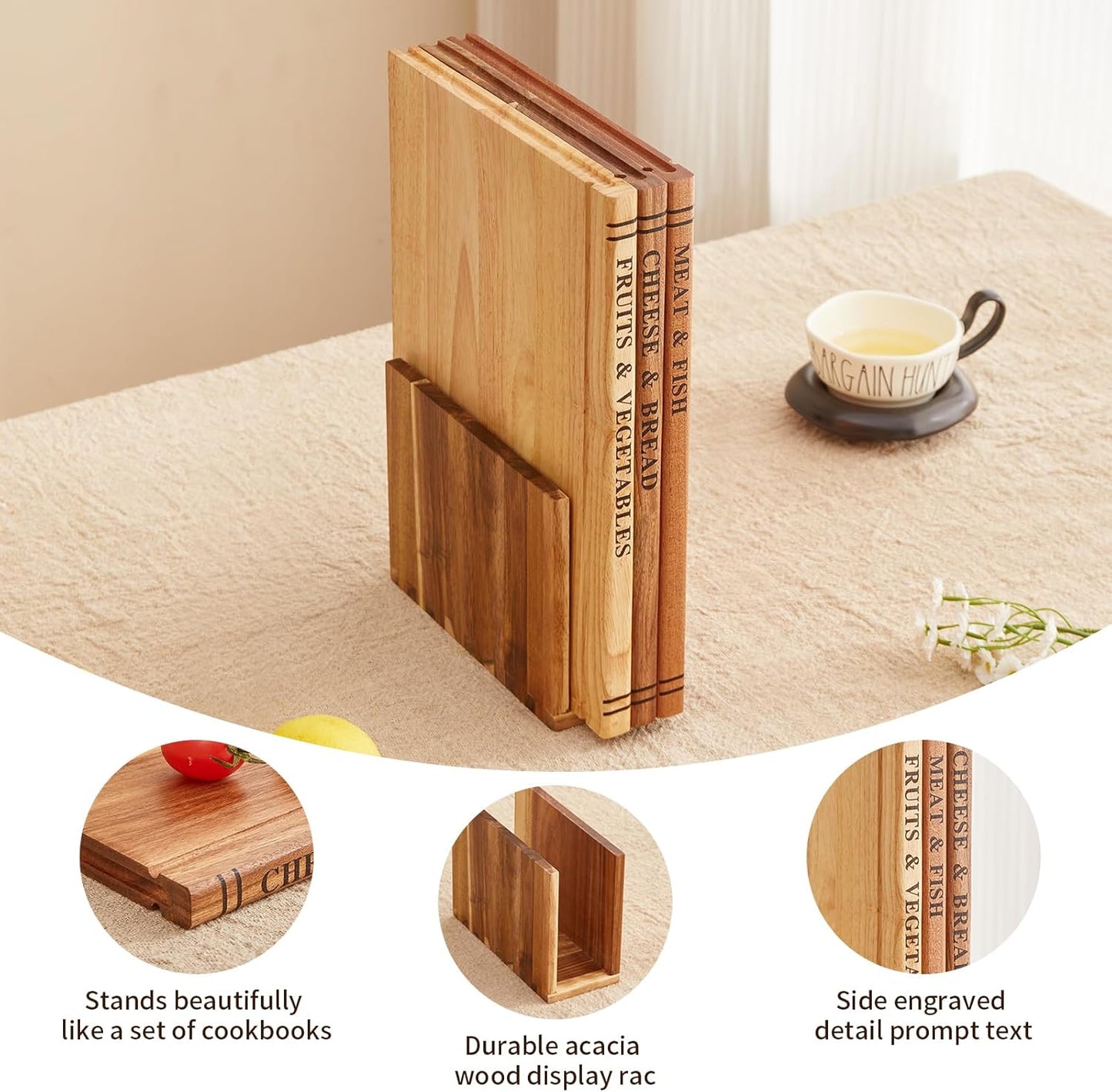 Juego de tablas decorativas para cocina y charcutería