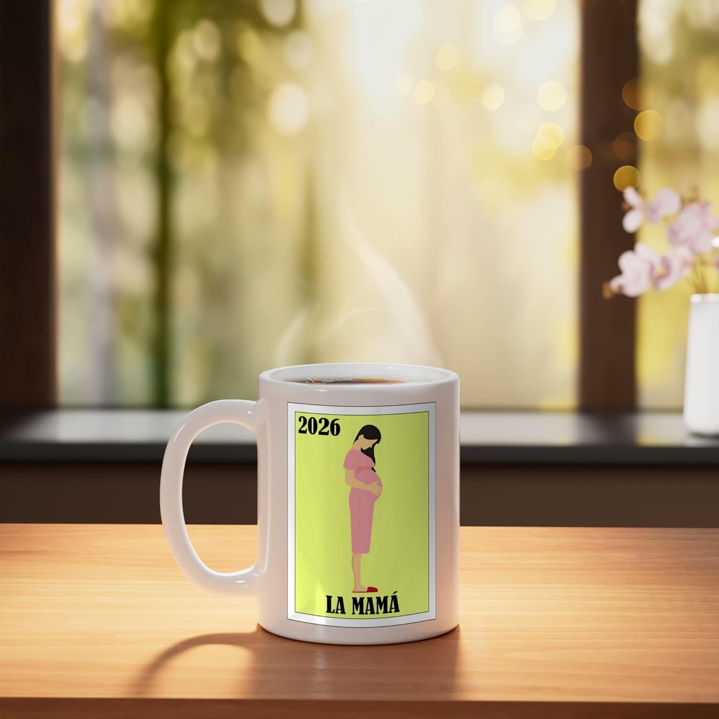 Taza de cerámica La Mama 2026 para primera vez mamá