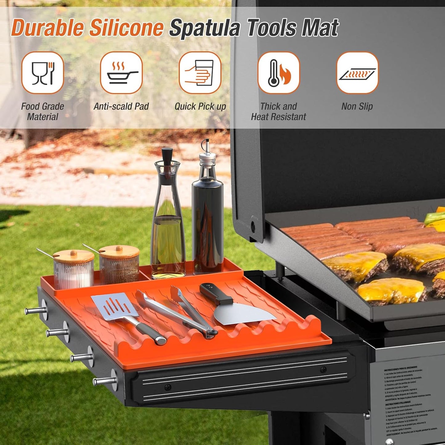 Alfombrilla silicona comp Blackstone antideslizante para parrilla