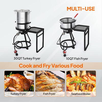 Kit freidora pavo 30qt pescado 10qt estufa propano 55000btu