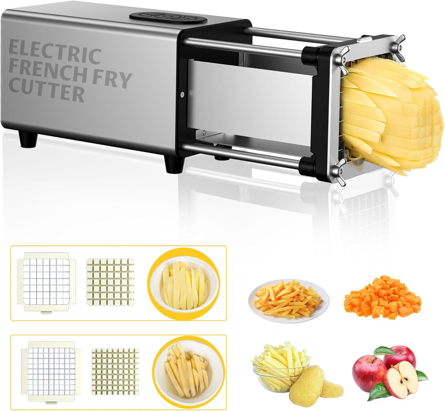 Cortador eléctrico acero inox 1/2 y 3/8 pulg para papas