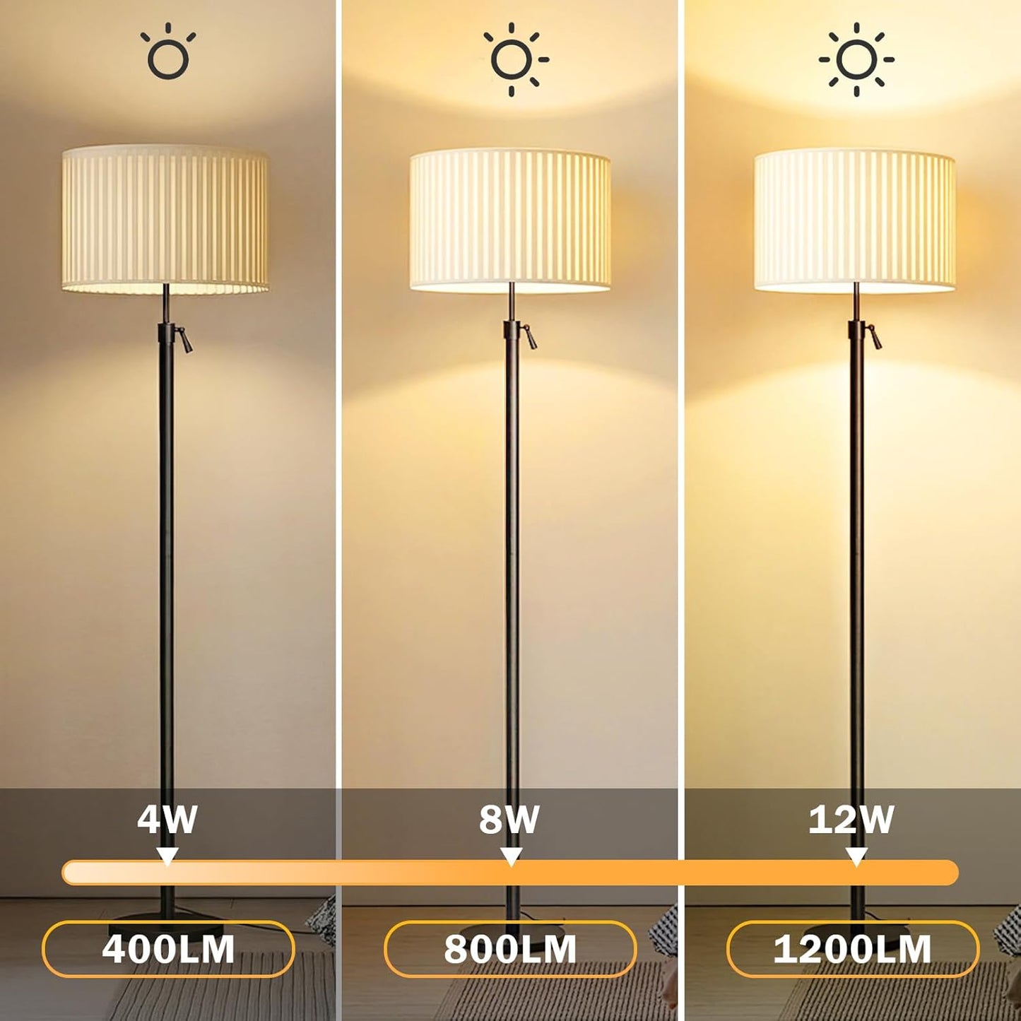 Pack 2 Bombillas LED 3 Vías E26 A19 Blanco Cálido