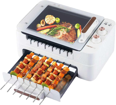 Parrilla eléctrica 3en1 1000W rotación 360° con tapa
