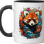 Taza de cerámica panda rojo colorido negro/blanco