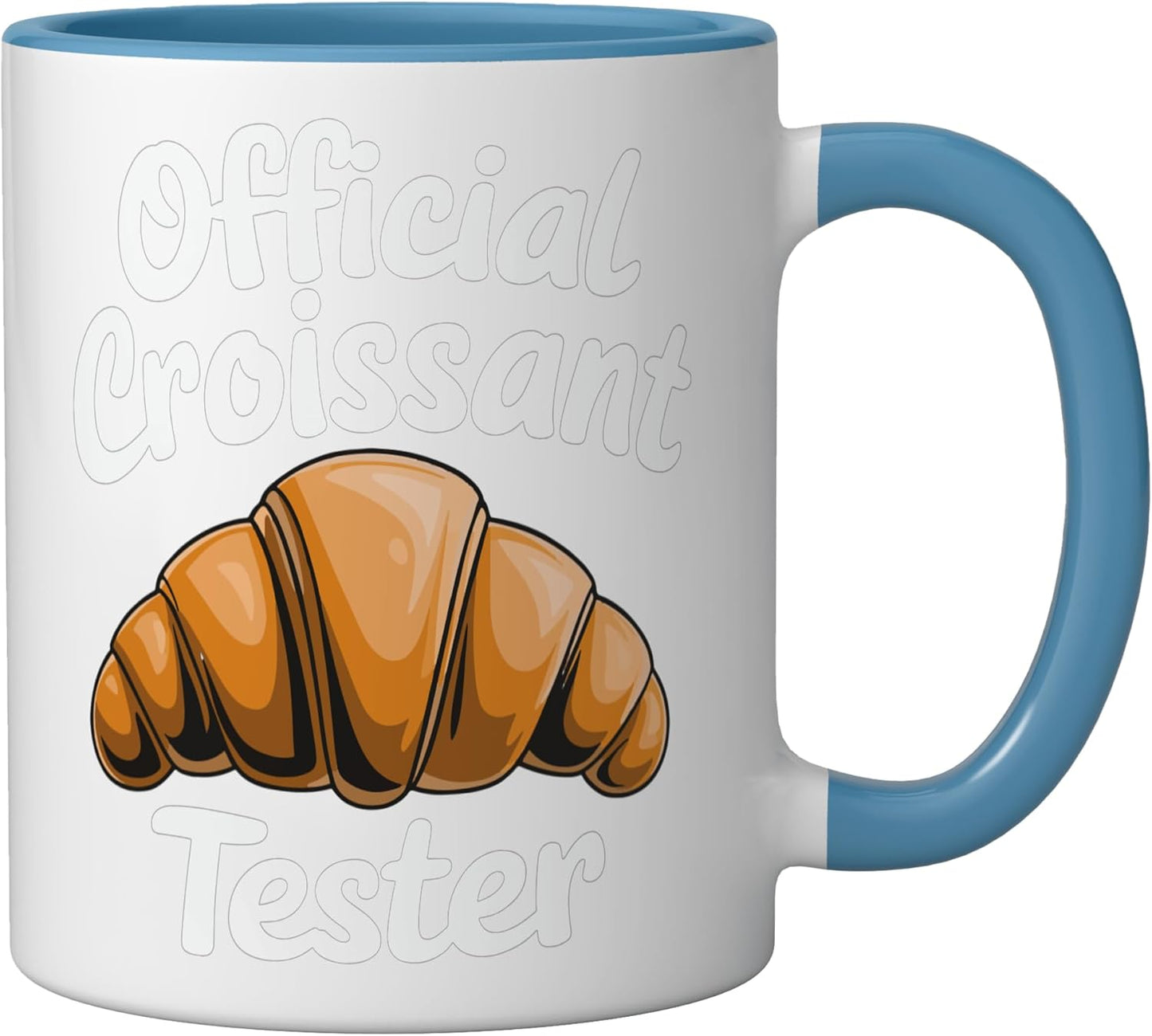 Taza Cerámica para Café y Postres Azul Blanco
