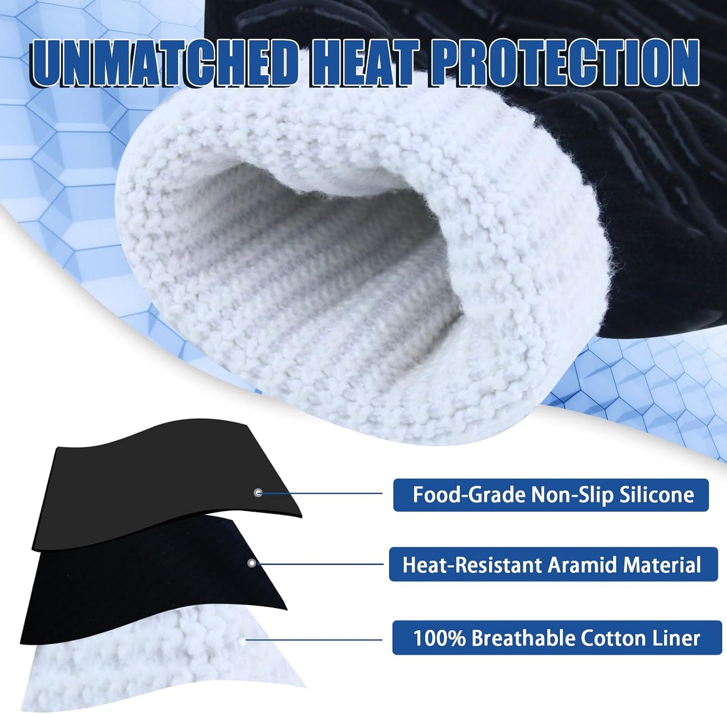 Guantes silicona antideslizante para parrilla 1472°F