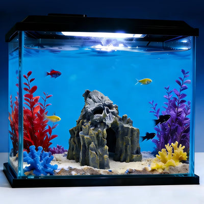 Adornos acuario cráneo montaña para peces y reptiles
