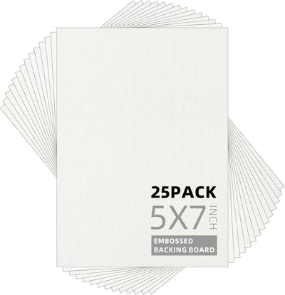 25 Tableros Respaldo Blanco Sin Ácidos 5x7