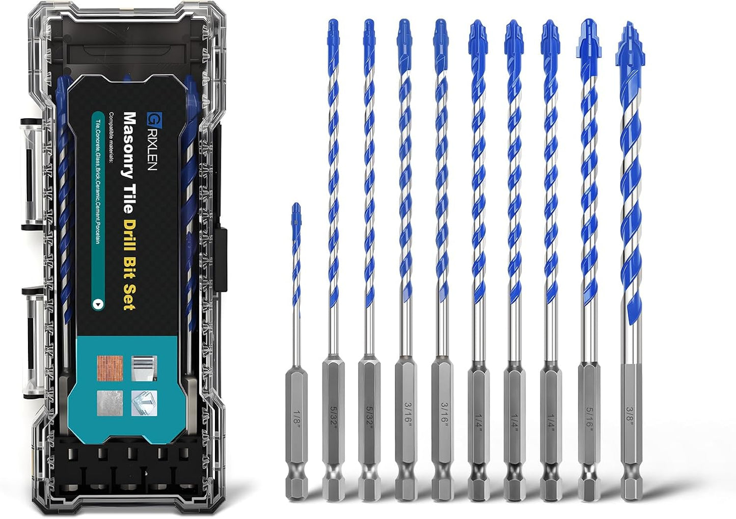 Set 10 Brocas Azulejo 1/8-3/8pulg Hexagonal