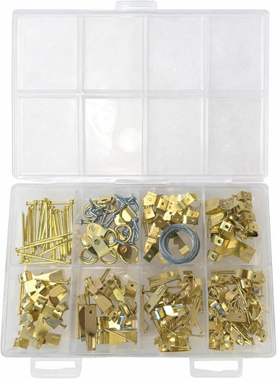 Kit 220 Pzas para Colgar Cuadros con Ganchos Clavos Estuche