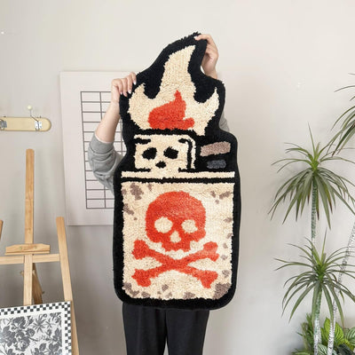 Alfombra calavera dibujos animados antideslizante dormitorio