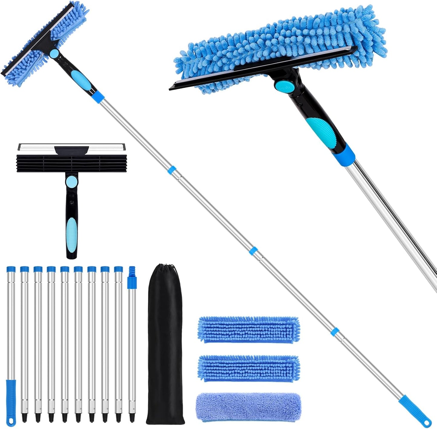 Kit limpieza ventanas 152pulg 2en1 con poste extensión